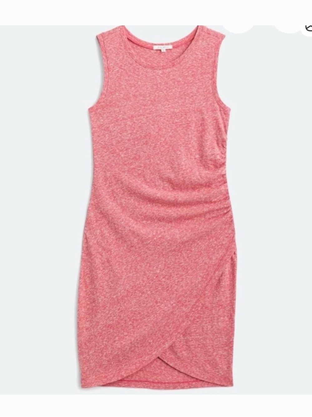 Z Supply Heathered Coral-Pink Sleeveless Tulip-Hem Midi Dress